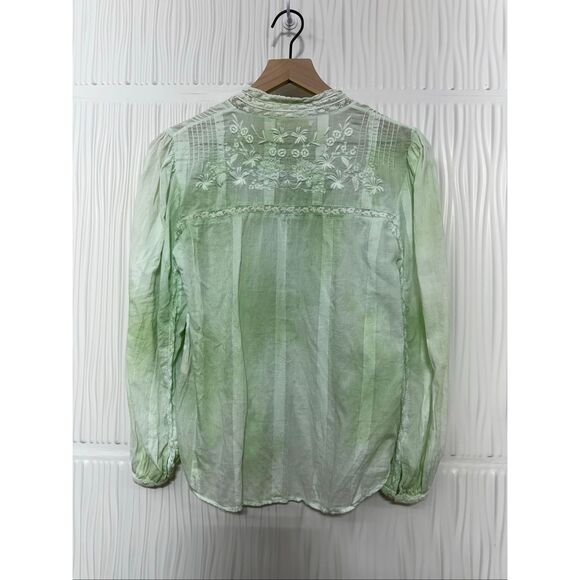 LOVESHACKFANCY - Ronda Embroidered Puff Sleeve Blouse - Picture 4 of 12